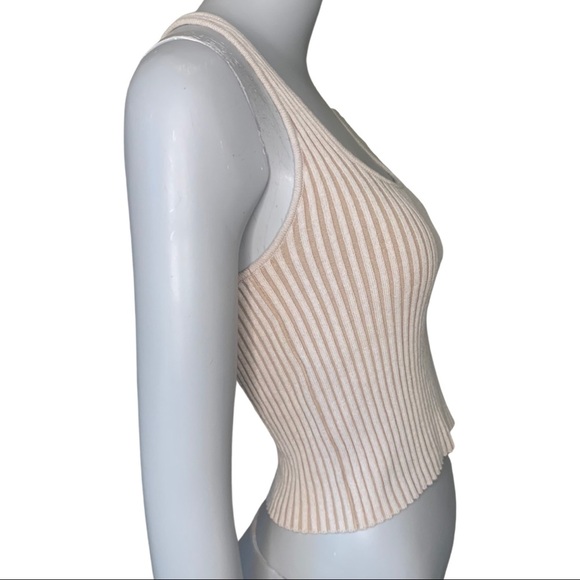 FREE PEOPLE Intimately Lemon Lime Knit Ribbed  Cami Crop Top Racerback Oat Combo - Picture 8 of 14